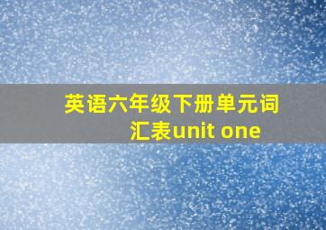 英语六年级下册单元词汇表unit one